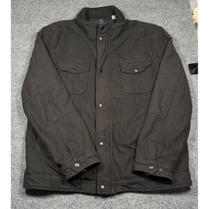 Levis Insulated Field Jacket Mens Utility Canvas Quilted Lined Charcoal XL
